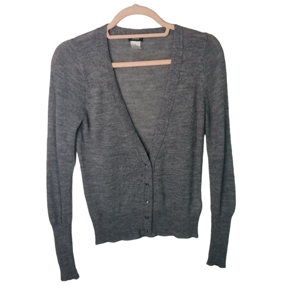 J Crew dulphine gray alpaca merino blend cardigan - Picture 1 of 6
